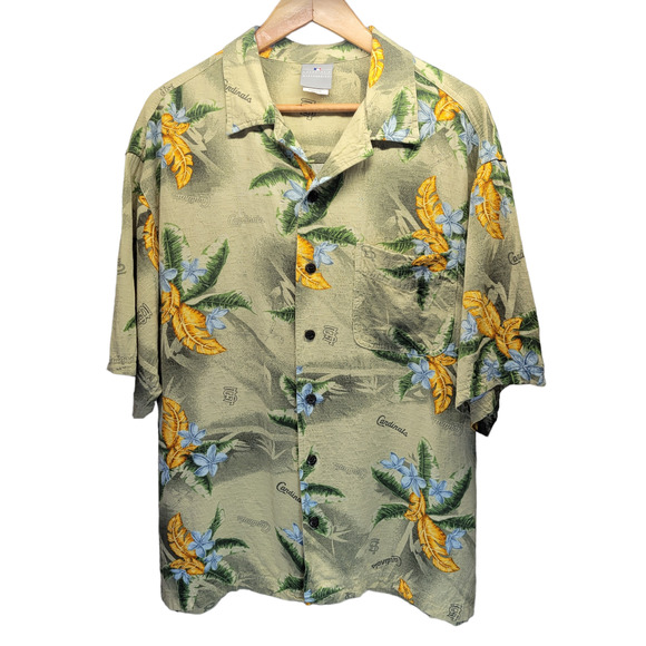 St. Louis Cardinals Floral Hawaiian MLB Genuine Button Up Shirt Size Large - Picture 1 of 7